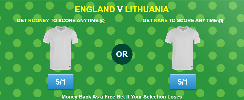 England v Lithuania betting offer