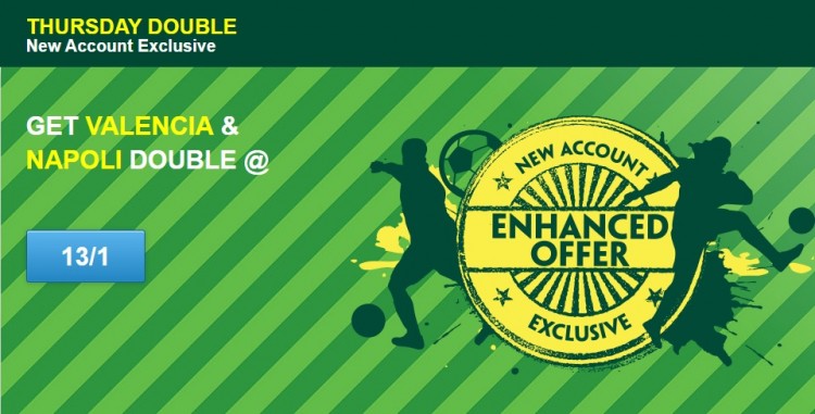 Enhanced Odds 13/1 accumulator tonight
