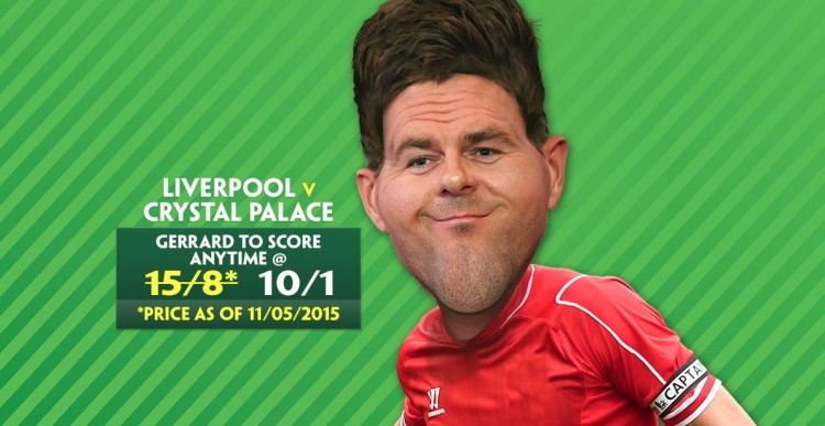 Gerrard odds to score v Crystal Palace