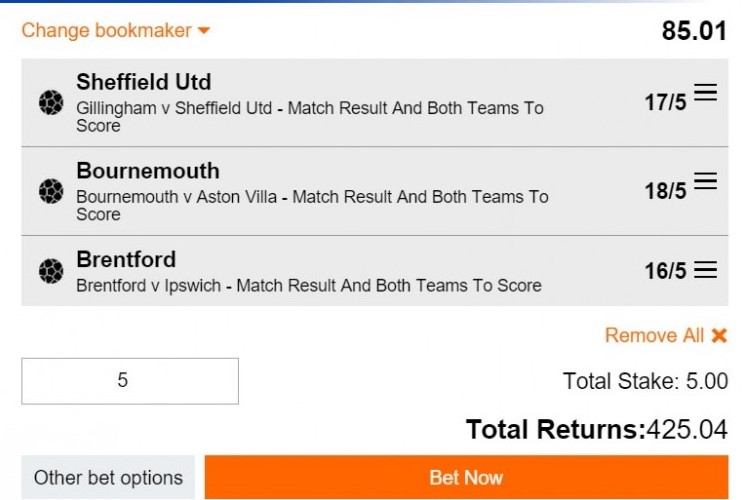 BTTS and match result tips