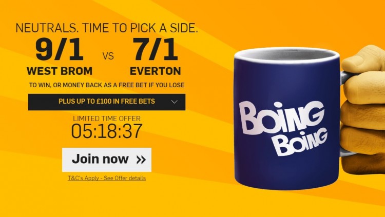 West Brom v Everton betting odds