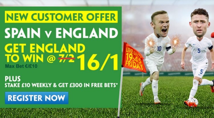 England to beat Spain best odds