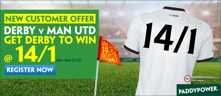 Derby v Man United enhanced odds