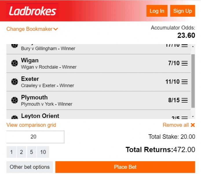 accumulator tips Easter Monday