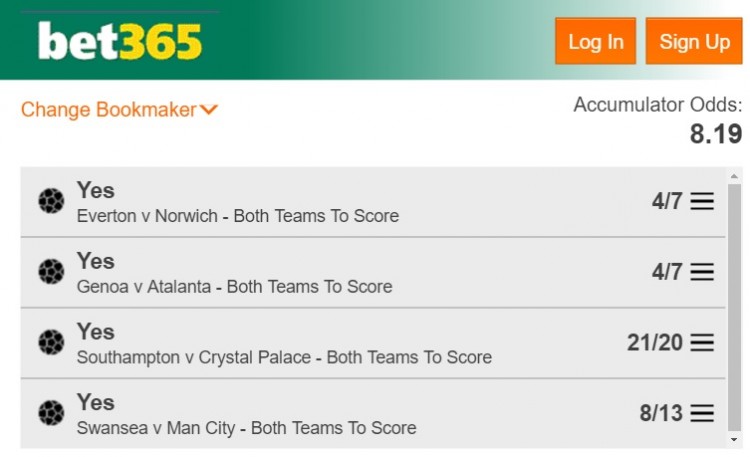 BTTS tips this weekend